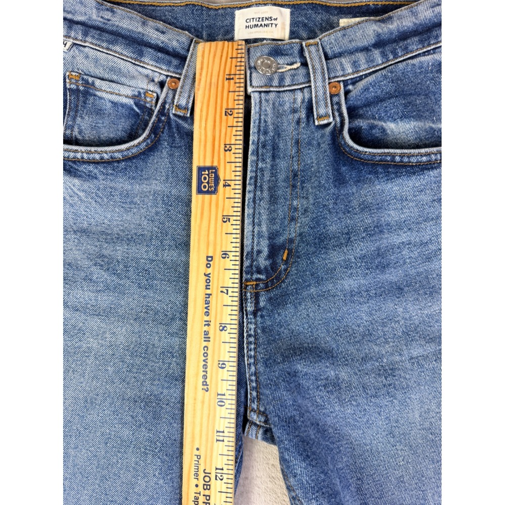 Citizens of Humanity Size 23 Daphne Crop High Rise Straight Leg Jeans Blue Denim - Picture 8 of 11